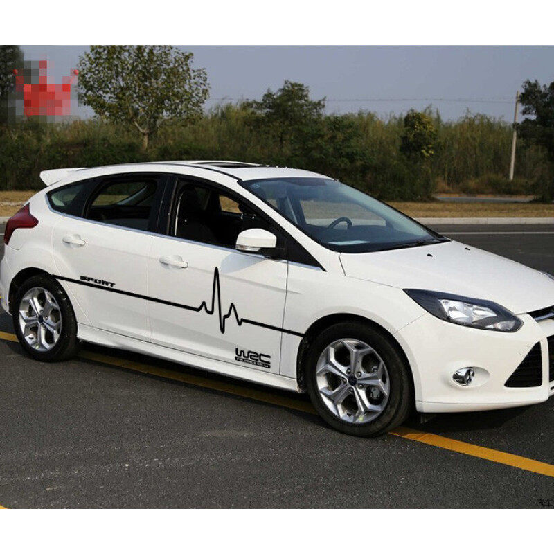亚承x132wrc波浪纹个性改装车身贴纸心电感应全车贴汽车改装腰线