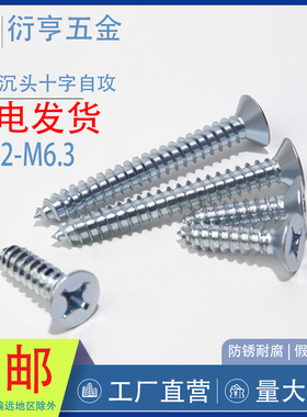 镀锌十字沉头自攻螺丝GB846-85M2.2M2.9M3.5M3.9M4.2M4.8M5.5M6.3