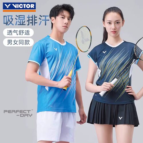 2026新victor胜利羽毛球服男女款省队比赛运动服速干短袖T恤60022