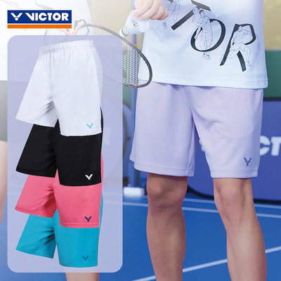 2026victor胜利羽毛球服男短裤速干运动裤子跑步女款威克多R60203