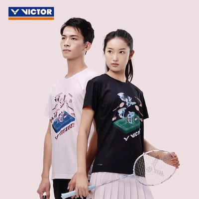 24新品VICTOR胜利羽毛球短袖速干男女款运动服比赛专业上衣40031