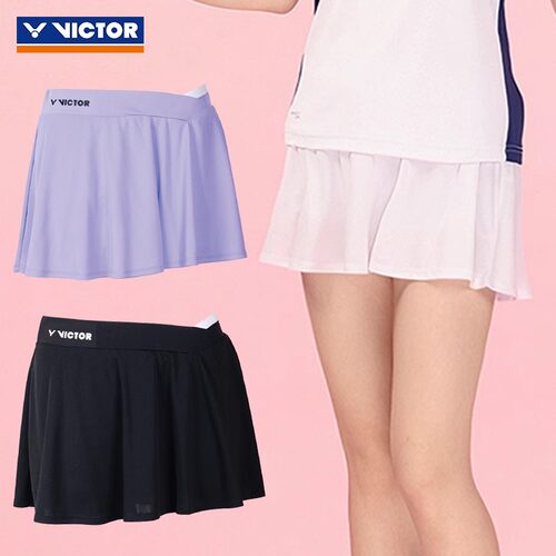 VICTOR胜利羽毛球服女士训练针织运动短裙速干透气裙子女款K51302
