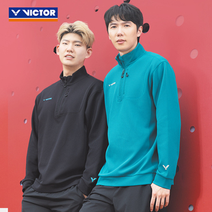 秋冬新victor胜利羽毛球服威克多男女针织外套立领卫衣长袖T55018