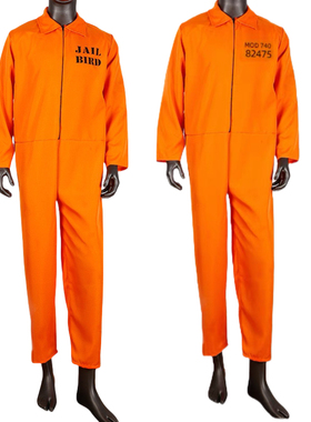 万圣节cosplay监狱衣服囚犯男士成人儿童橙色囚服角色cos扮演服装