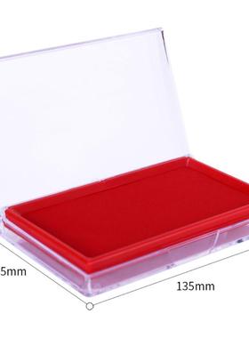 得力9864方形印台 黑红蓝色快干速干大号盖章财务印泥 印盒按手印