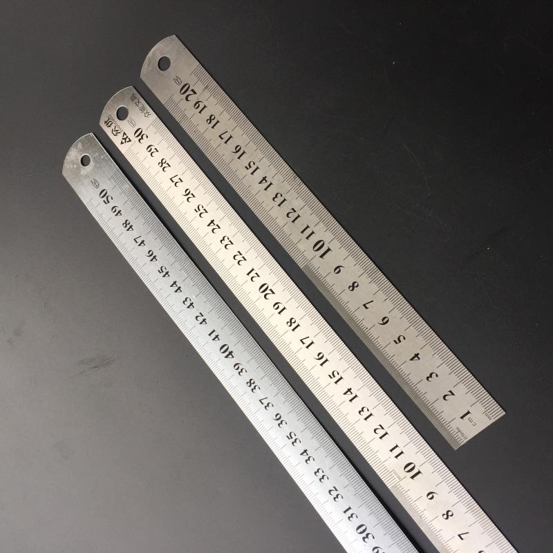 钢尺钢板尺子不锈钢金属直尺15/20/30/50/60cm/1/1.5/2米测量工具