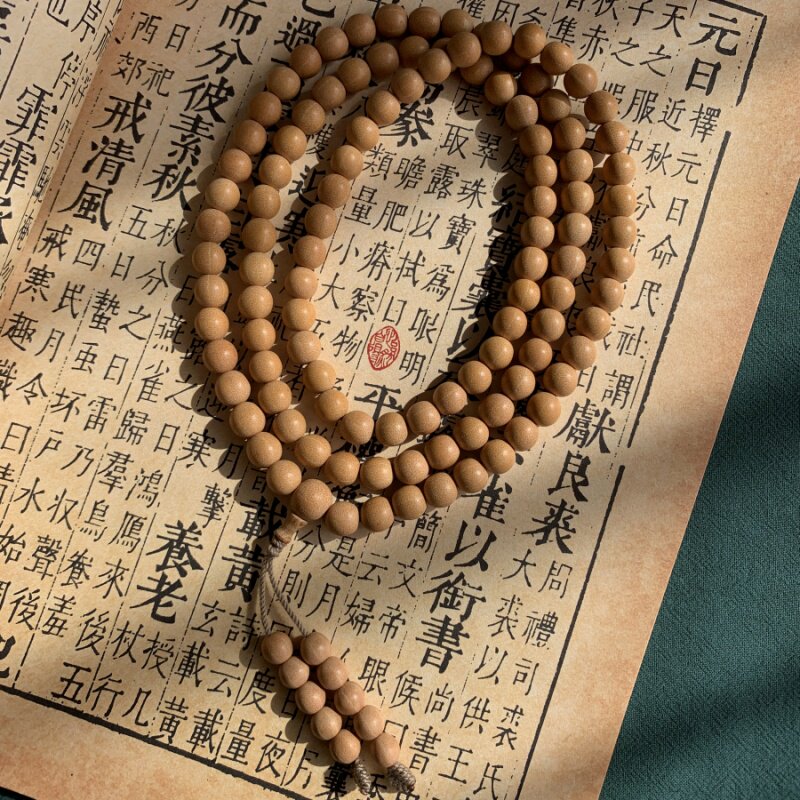 故宫同款五线籽佛珠天台山五线菩提108颗素文玩禅意手串挂珠念珠