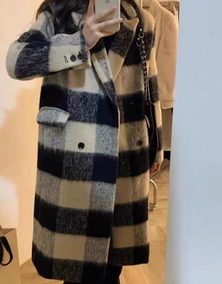 加厚格子呢子大衣女毛呢外套超好看羽绒服韩系赫本风气质冬季新