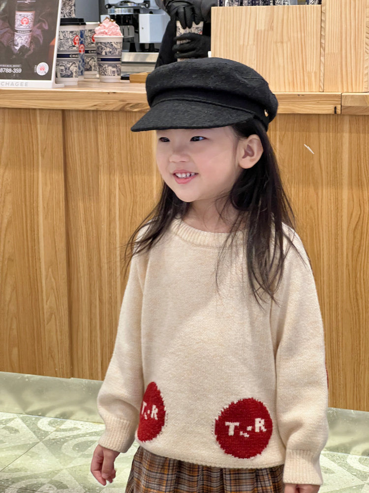 韩版ins同款 儿童黑色秋冬韩系时尚百搭版型好的鸭舌帽女童报童帽