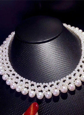 编织新娘婚纱高大上淡水珍珠送礼