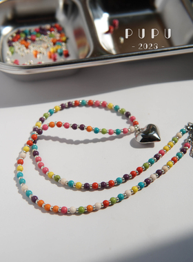 PUPU镀银圆珠女色彩丰富甜酷