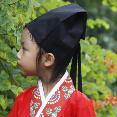 墨绯汉服现货包邮儿童童装汉服帽子儒巾书生帽汉服搭配男女通用