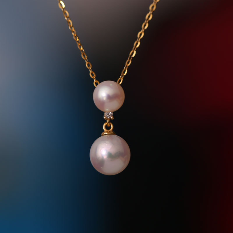 s925简易式韩版时尚双珠小吊坠