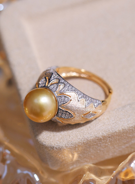 s925纯银精工复古分色大气戒指托