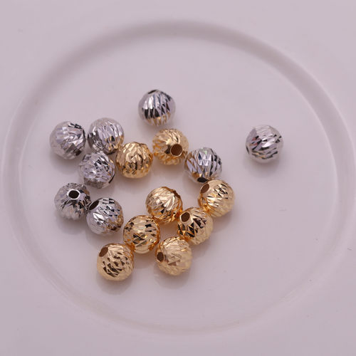 s925纯银5mm菠萝隔珠车花串珠