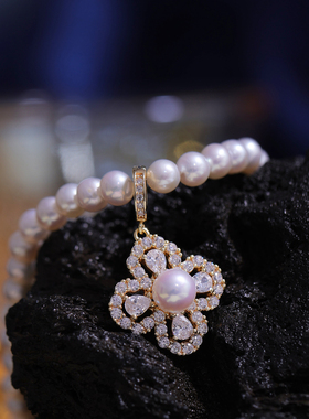 s925纯银精致豪华项链坠二用卡口