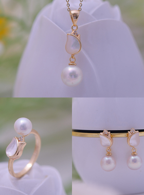 s925纯银日韩版精致玫瑰花套装