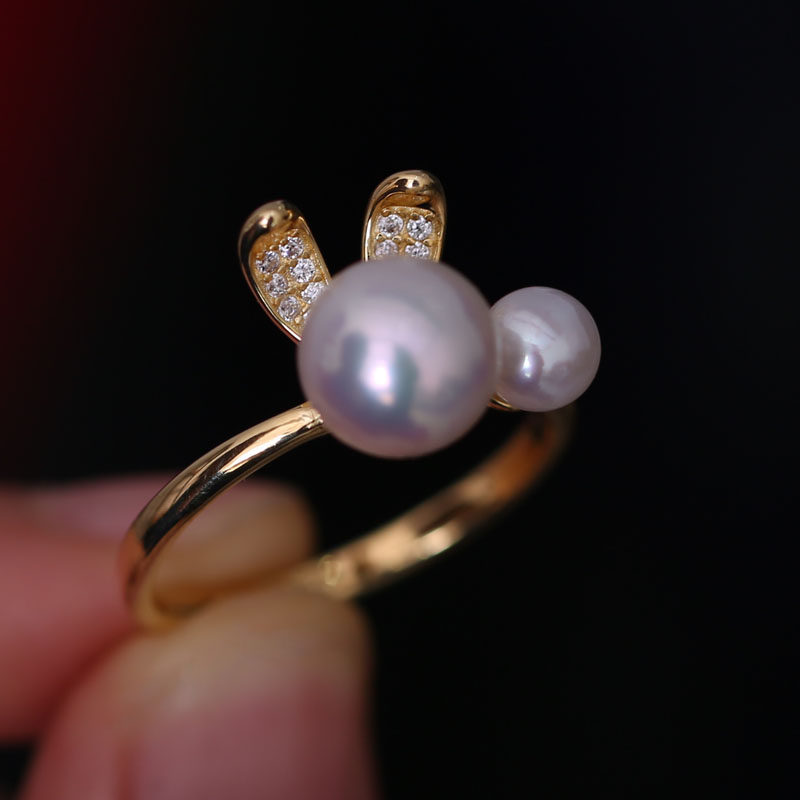 s925纯银韩版经典图耳朵戒指托