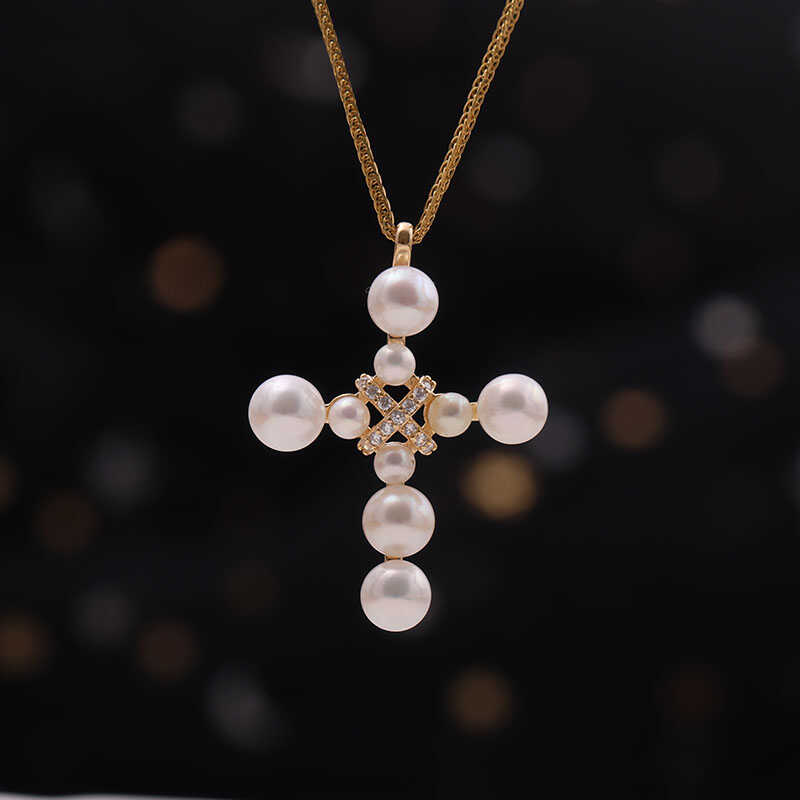 3-4mm多珠十字架s925纯银小清新