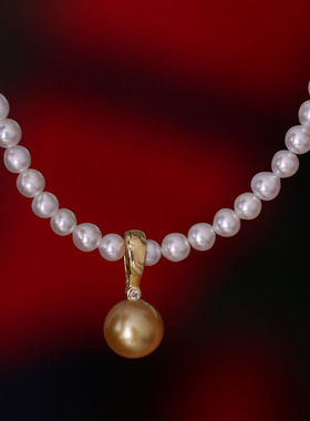 s925纯银二用珍珠项链卡扣挂坠