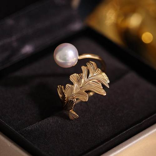 DIY配件s925纯银树叶戒指托指环