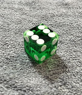 高档纯直角精准亚克力骰子19mm赌场桌游花旗骰透明绿（1粒）