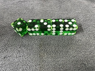 高档纯直角精准骰子19mm赌场桌游花旗骰子透明绿（一粒）