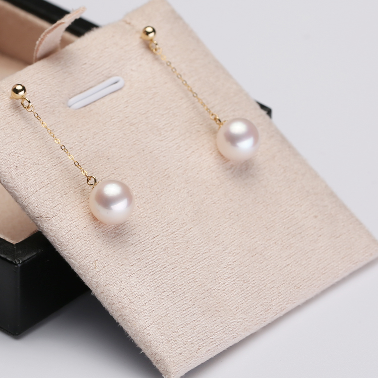 18k金淡水珍珠耳钉少女气质百搭