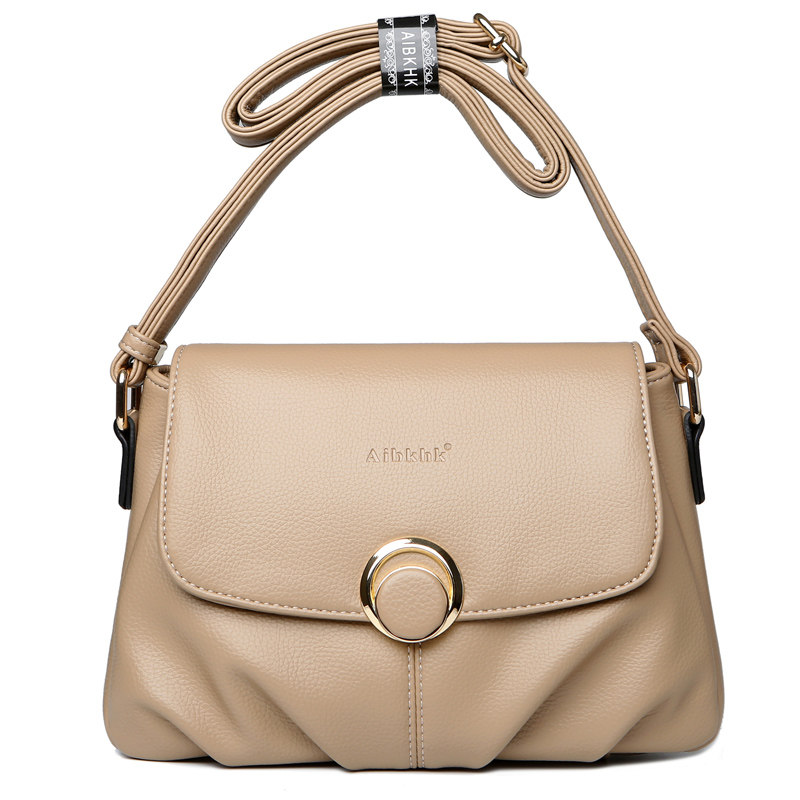 新款中年妇女包简约真皮包女用手袋中款包包挂包妈妈包单肩斜挎包