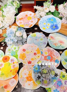 F27濑户烧陶瓷釉下彩6寸口碟餐边碟个性创意甜品碟分餐碟吐骨碟盘