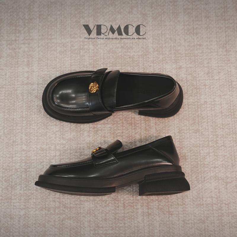 真皮厚底单鞋英伦风乐福鞋