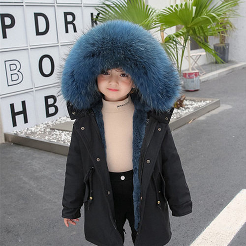 派克皮草男童狐狸大毛领冬季外套