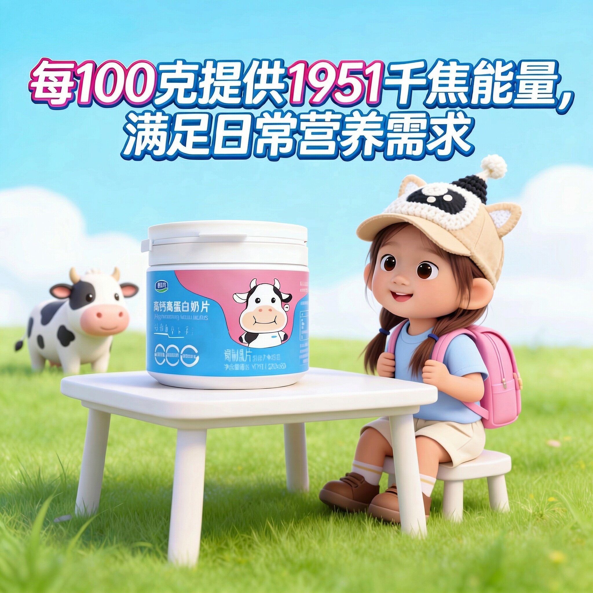 君乐宝高钙高蛋白奶片60片罐装儿童追剧零食好营养独立个体包装