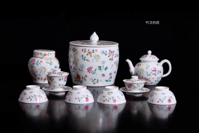 景德窑贵和祥 老贵和祥 粉彩百花套组 不拆