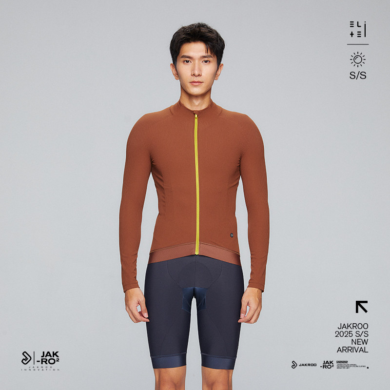 捷酷春季新品ELITE NOVA男士长袖骑行服抽针条纹亲肤舒适骑行上衣