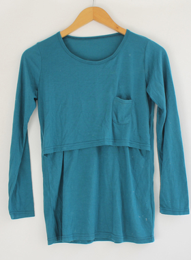 YT132基本款纯色孕妇长袖T恤圆领哺乳打底衣喂奶打底T恤Z362