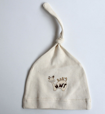 新生儿夏季单层纯棉天然彩棉胎帽