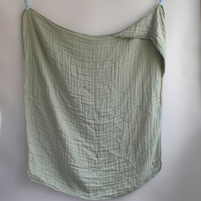 残次只售老顾客纯棉6层水洗纱布新生儿带帽包被婴儿包巾盖毯浴巾