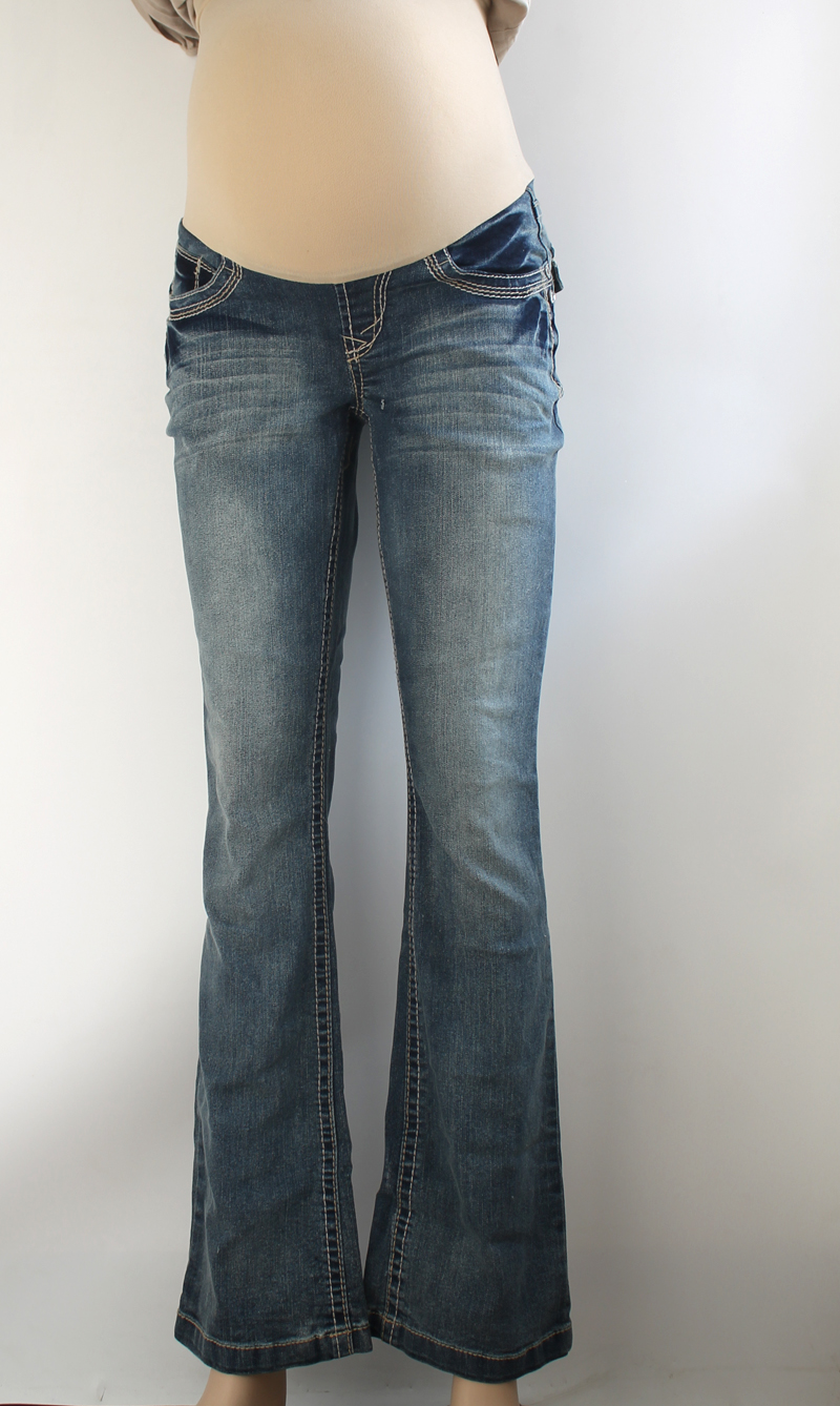 孕妇牛仔裤全孕期隐形腹围阔腿