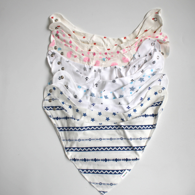 新生儿针织纯棉口水巾手帕宝宝口水小方巾三角围嘴