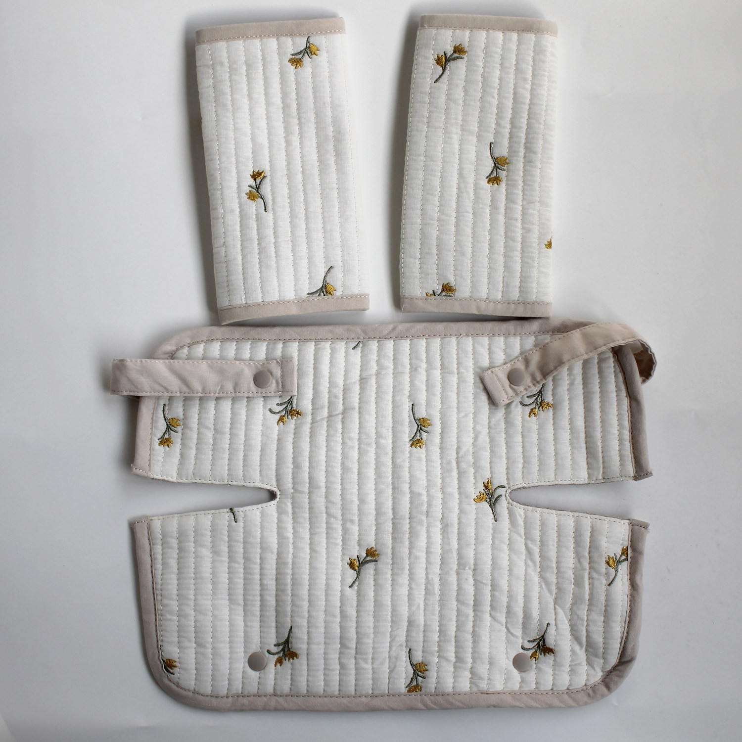 出口日本婴幼儿背带防咬巾套装背带口水巾肩带扣防咬巾3件套W135