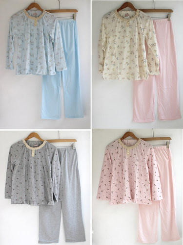 出口日本　家居服套装　女士宽松涤棉睡衣套装D628