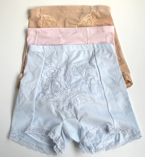 塑身裤 出口日本夏薄女防走光安全裤 产后收腹提臀蕾丝平口内裤