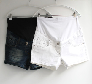 孕热裤 宽松加肥加大夏孕妇短裤 托腹可调节孕妇牛仔短裤 大码