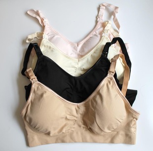 丝雅无钢圈大罩杯哺乳文胸带乳垫孕妇内衣无缝前开哺乳文胸W426