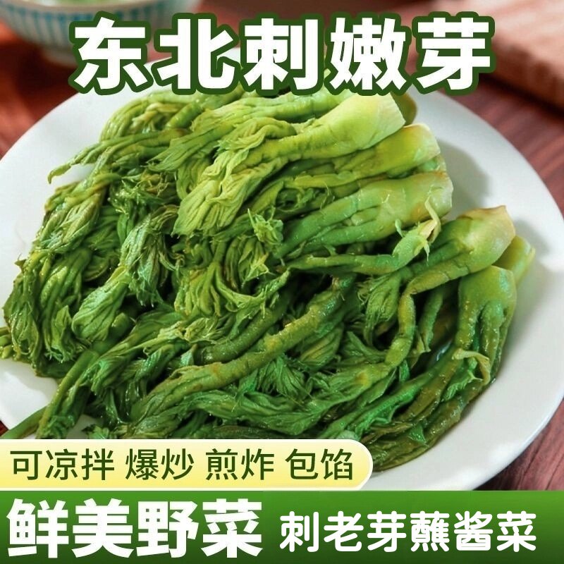 东北特产刺嫩芽山野菜刺老芽凉拌蘸酱炒鸡蛋做馅儿袋装非开袋即食
