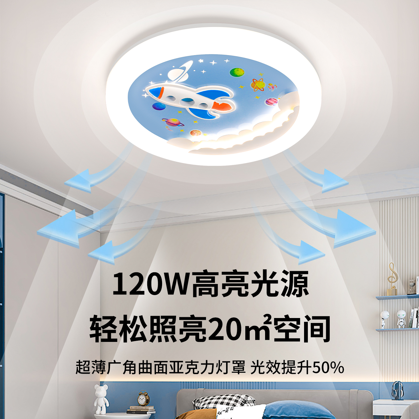 现代简约LED儿童房超薄吸顶灯