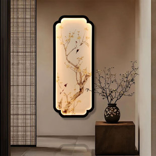 宋式美学海棠型丝绢灯屏玄关沙发背景茶室酒店会所办公室透光轩窗