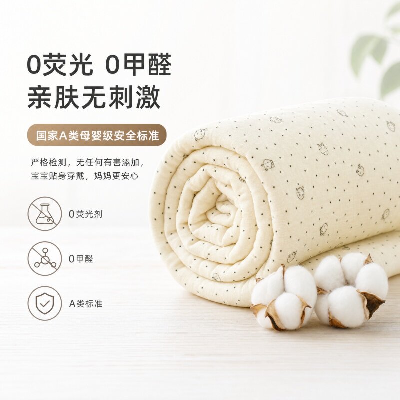 全棉双层纱皱布A类新生婴儿宝宝口水巾手工DIY布料睡衣家居服面料