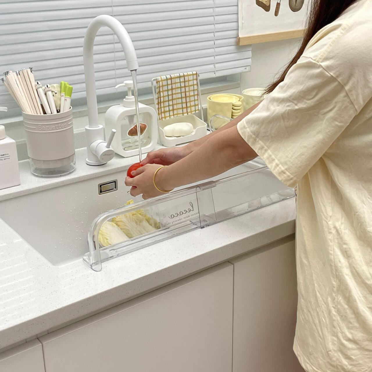 厨房水槽挡水板置物架